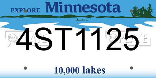 4ST1125 Minnesota License Plate