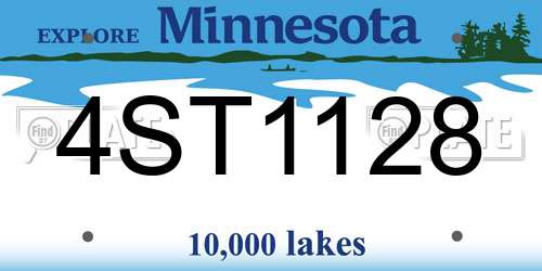 4ST1128 Minnesota License Plate