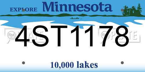 4ST1178 Minnesota License Plate