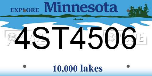 4ST4506 Minnesota License Plate
