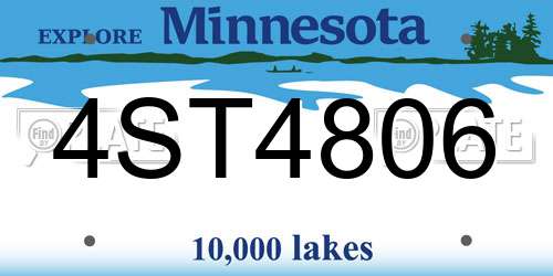 4ST4806 Minnesota License Plate