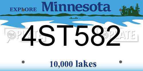 4ST582 Minnesota License Plate