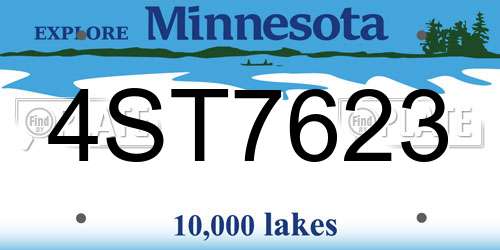 4ST7623 Minnesota License Plate