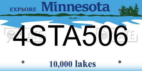 4STA506 Minnesota License Plate