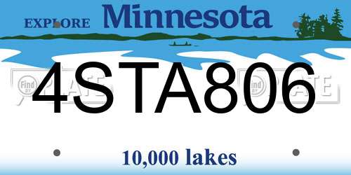 4STA806 Minnesota License Plate