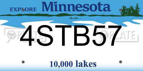 4STB57 Minnesota License Plate