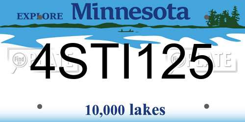 4STI125 Minnesota License Plate