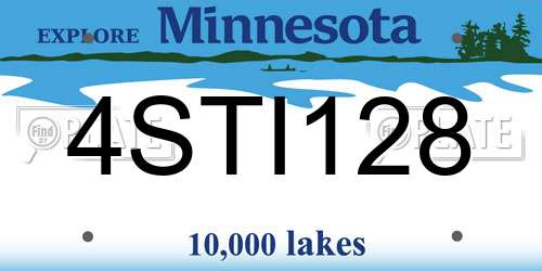 4STI128 Minnesota License Plate