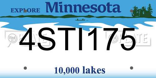 4STI175 Minnesota License Plate