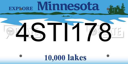 4STI178 Minnesota License Plate