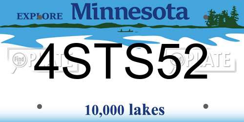 4STS52 Minnesota License Plate