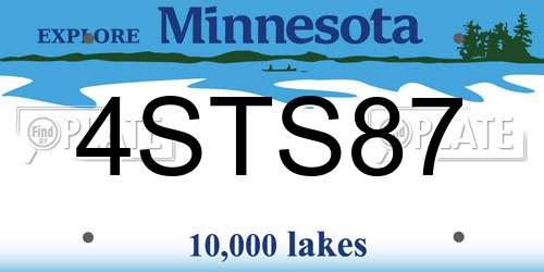 4STS87 Minnesota License Plate