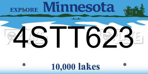 4STT623 Minnesota License Plate
