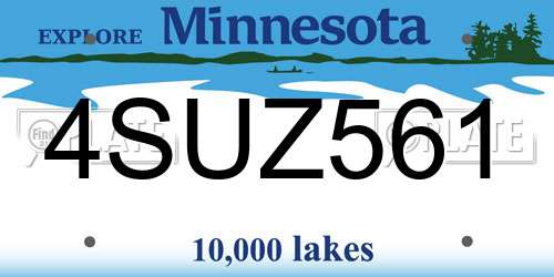 4SUZ561 Minnesota License Plate