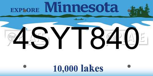 4SYT840 Minnesota License Plate