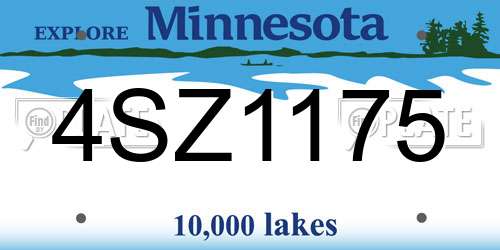 4SZ1175 Minnesota License Plate