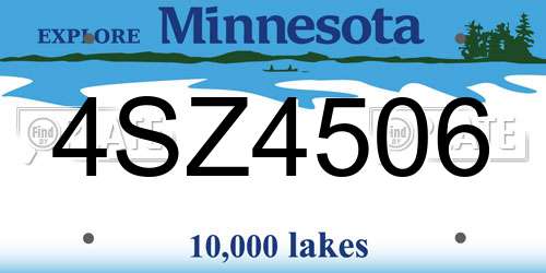 4SZ4506 Minnesota License Plate