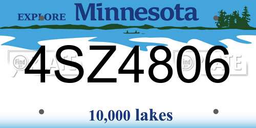 4SZ4806 Minnesota License Plate