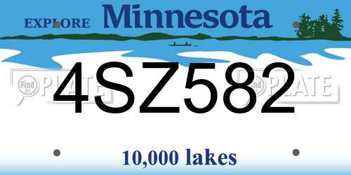 4SZ582 Minnesota License Plate