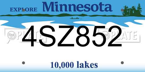 4SZ852 Minnesota License Plate