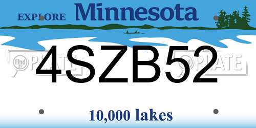 4SZB52 Minnesota License Plate