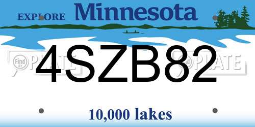 4SZB82 Minnesota License Plate