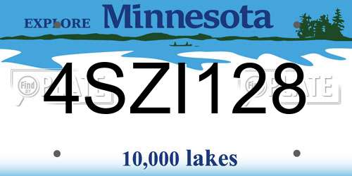 4SZI128 Minnesota License Plate