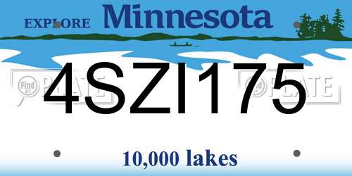 4SZI175 Minnesota License Plate