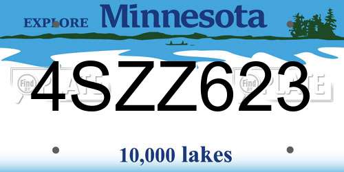 4SZZ623 Minnesota License Plate