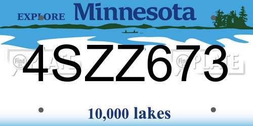 4SZZ673 Minnesota License Plate