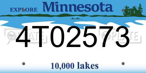 4T02573 Minnesota License Plate