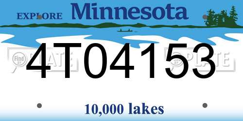 4T04153 Minnesota License Plate