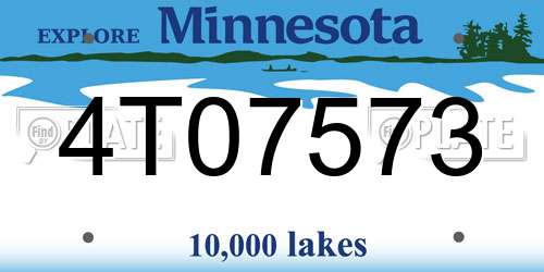 4T07573 Minnesota License Plate