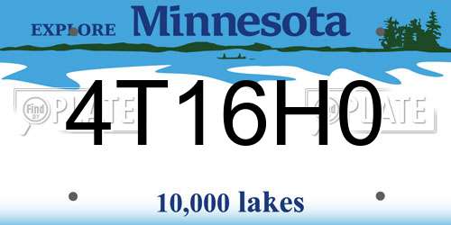 4T16H0 Minnesota License Plate