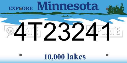 4T23241 Minnesota License Plate