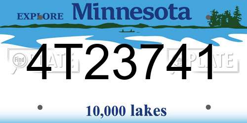 4T23741 Minnesota License Plate