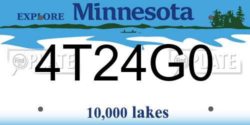 4T24G0 Minnesota License Plate