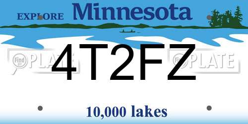 4T2FZ Minnesota License Plate