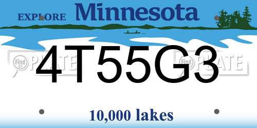 4T55G3 Minnesota License Plate