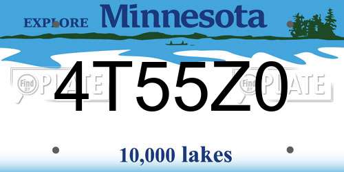 4T55Z0 Minnesota License Plate