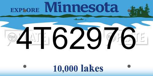 4T62976 Minnesota License Plate