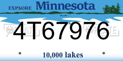 4T67976 Minnesota License Plate