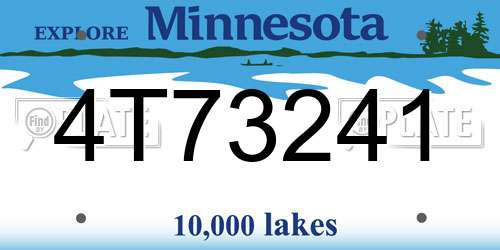 4T73241 Minnesota License Plate