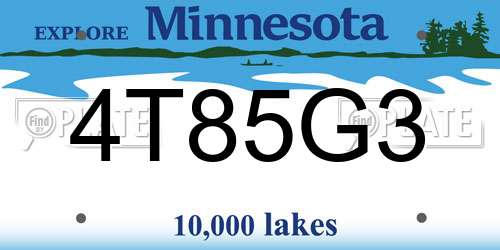 4T85G3 Minnesota License Plate