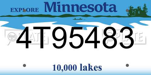 4T95483 Minnesota License Plate
