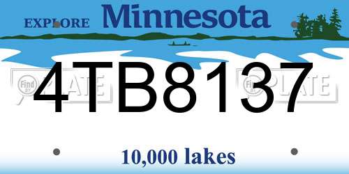 4TB8137 Minnesota License Plate