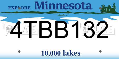 4TBB132 Minnesota License Plate