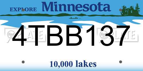 4TBB137 Minnesota License Plate