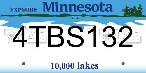 4TBS132 Minnesota License Plate