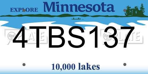 4TBS137 Minnesota License Plate